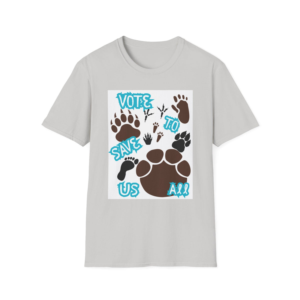 Save Us All Animal Paw Print Tee – Vote to Save Wildlife T-Shirt