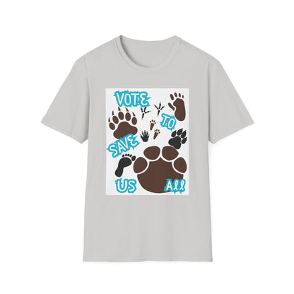 Save Us All Animal Paw Print Tee – Vote to Save Wildlife T-Shirt