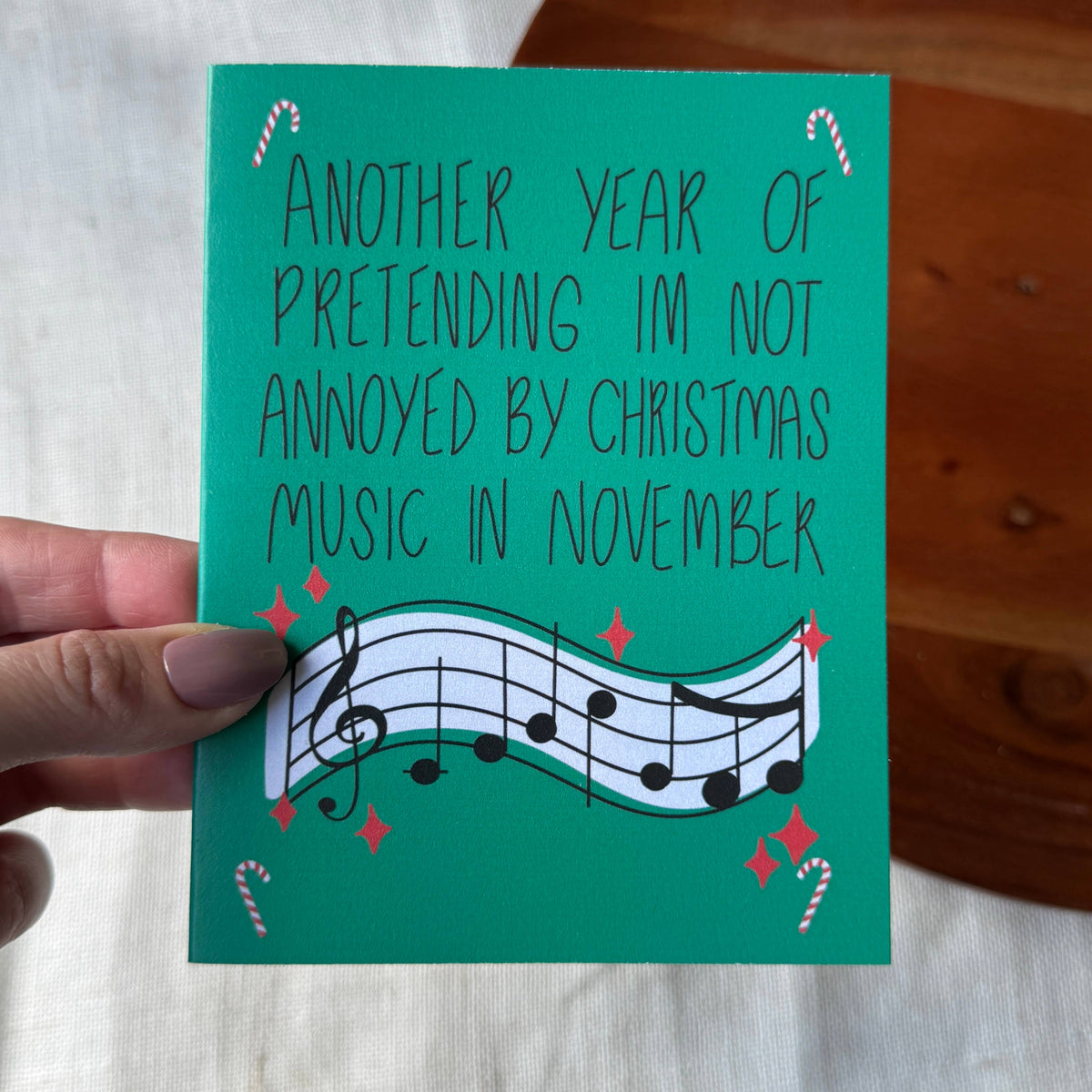 Annoyed by Christmas Music in November Card | Funny Christmas Card