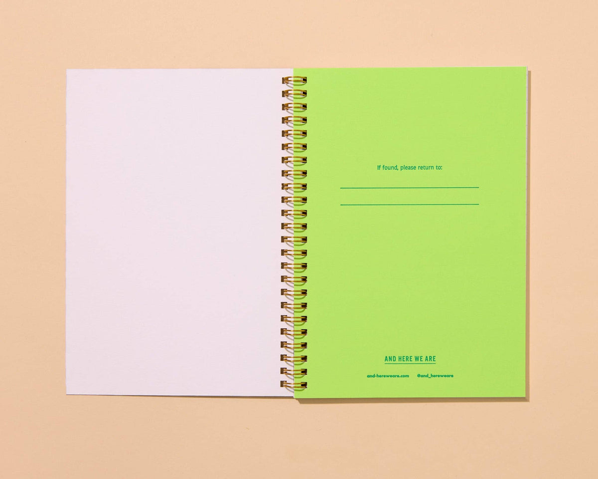 Letterpress A5 Lined Spiral Notebook—Strawberry