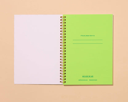 Letterpress A5 Lined Spiral Notebook—Strawberry