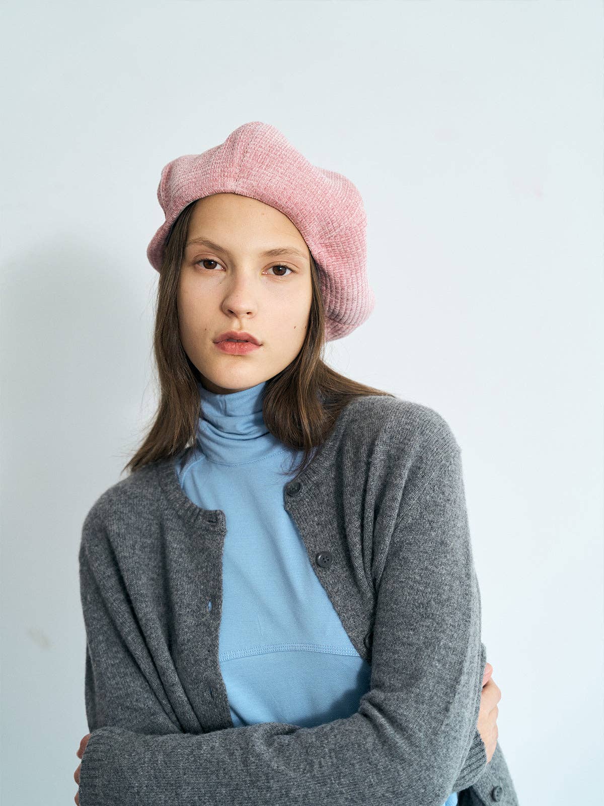 Lost Pattern NYC - "Velvet Cloud" Beret Hat - Light Pink