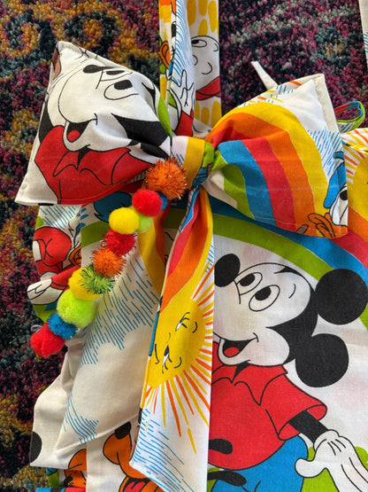 Upcycled Rainbow &amp; Sunshine Mickey Mouse Tote Bag