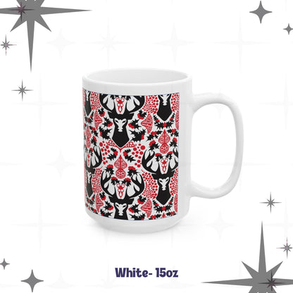 Hidden Message Mug “F*ck Trump” “Stop Fascism” Woodland Stag Damask