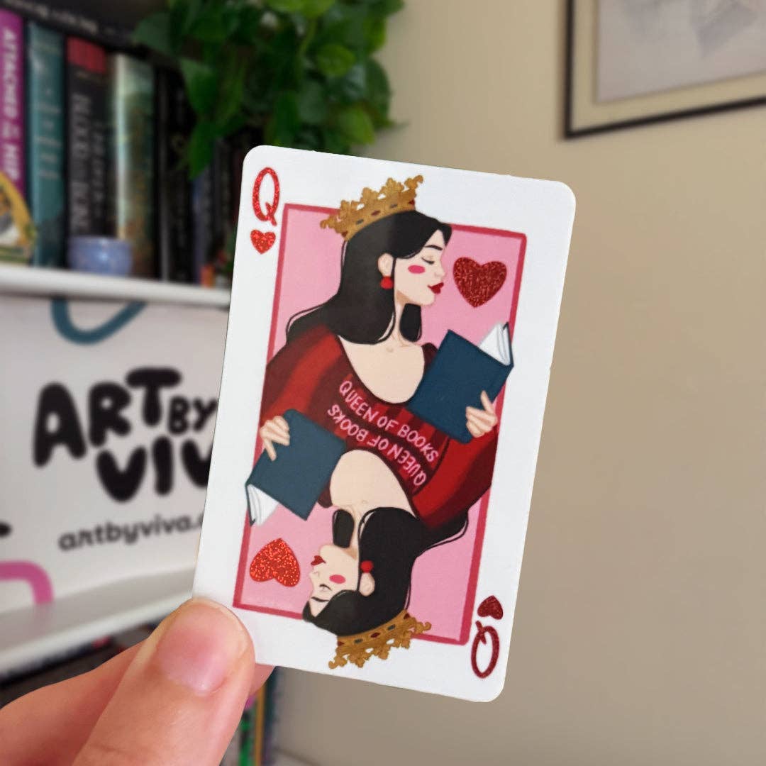 Queen of Books Playing Card Sticker – Kindle &amp; E-Reader