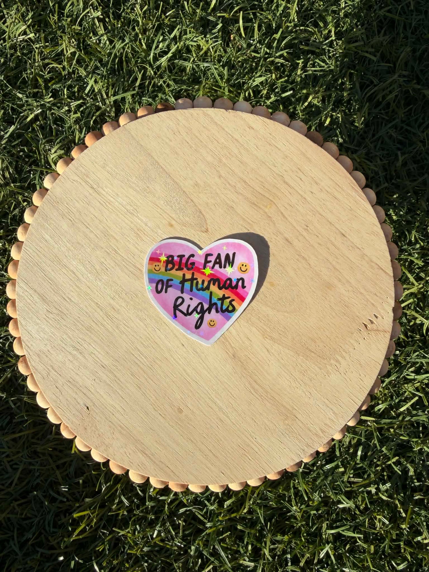 Big Fan of Human Rights Sticker | Rainbow Heart Vinyl Sticker | Pro Equality Pride Sticker 2" or 3"