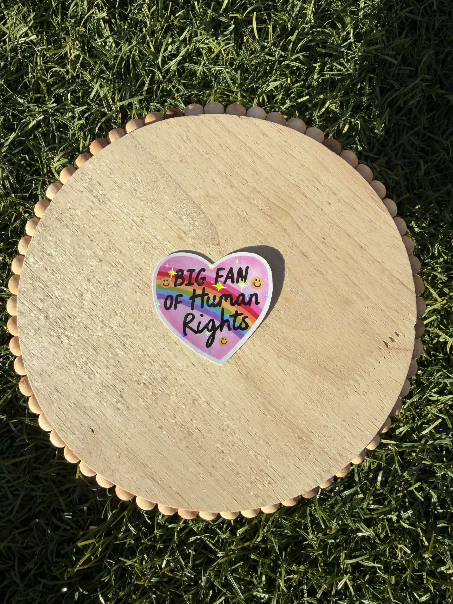Big Fan of Human Rights Sticker | Rainbow Heart Vinyl Sticker | Pro Equality Pride Sticker 2" or 3"