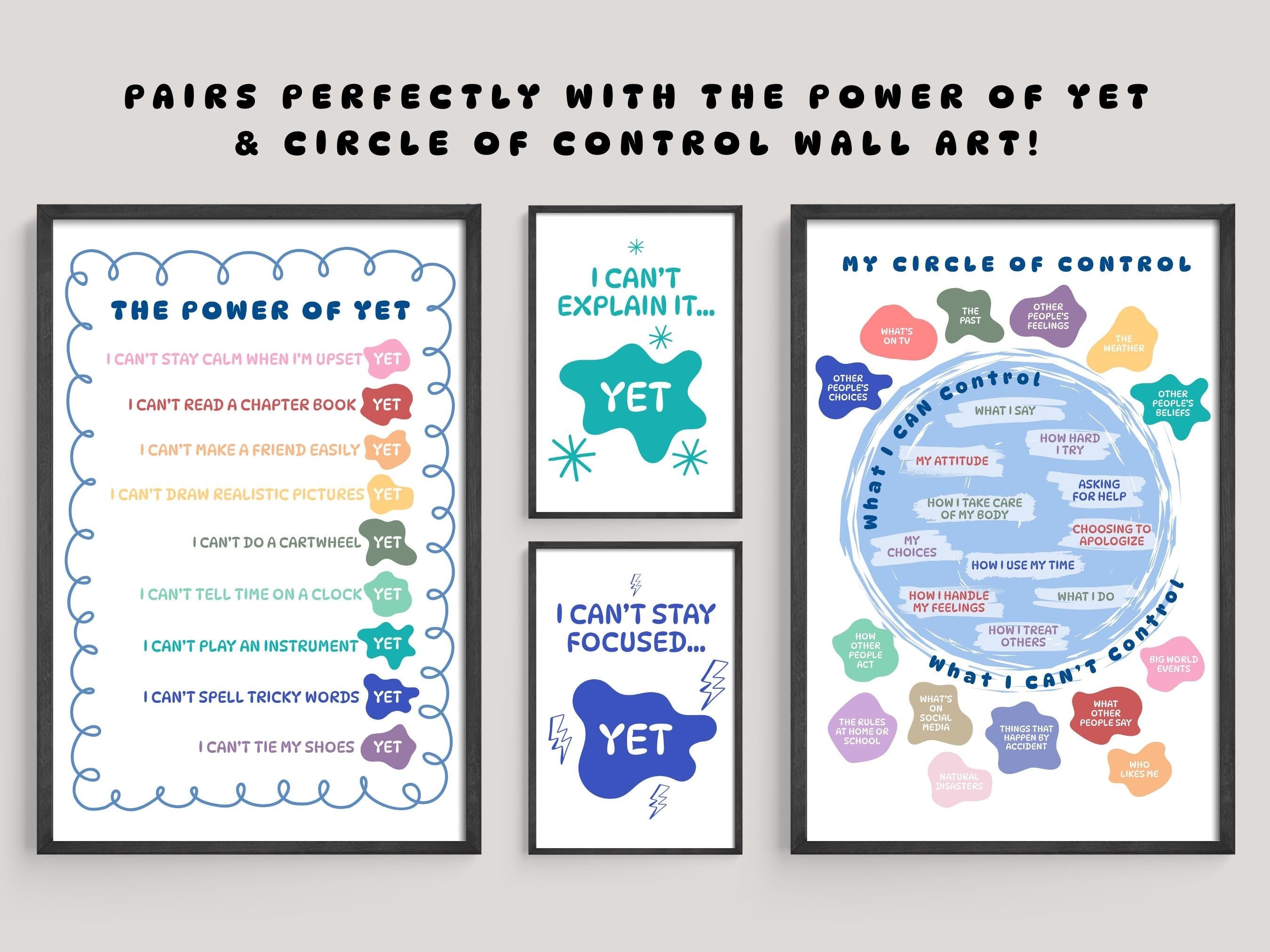 Power of Yet Wall Art | Growth Mindset &amp; Social Emotional Learning Print Set (Digital Download)