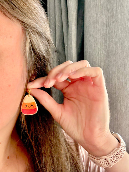 Cute Halloween Earrings | Candy Corn, Frankenstein &amp; Ghost Clay Earrings