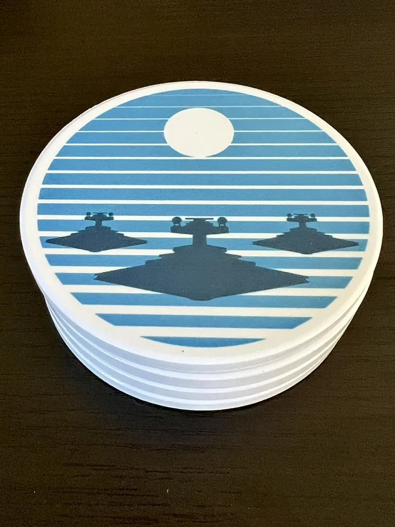 Star Wars Ceramic Coasters: Vader, Kenobi, Stormtrooper, Imperial Fleet - Set of 4