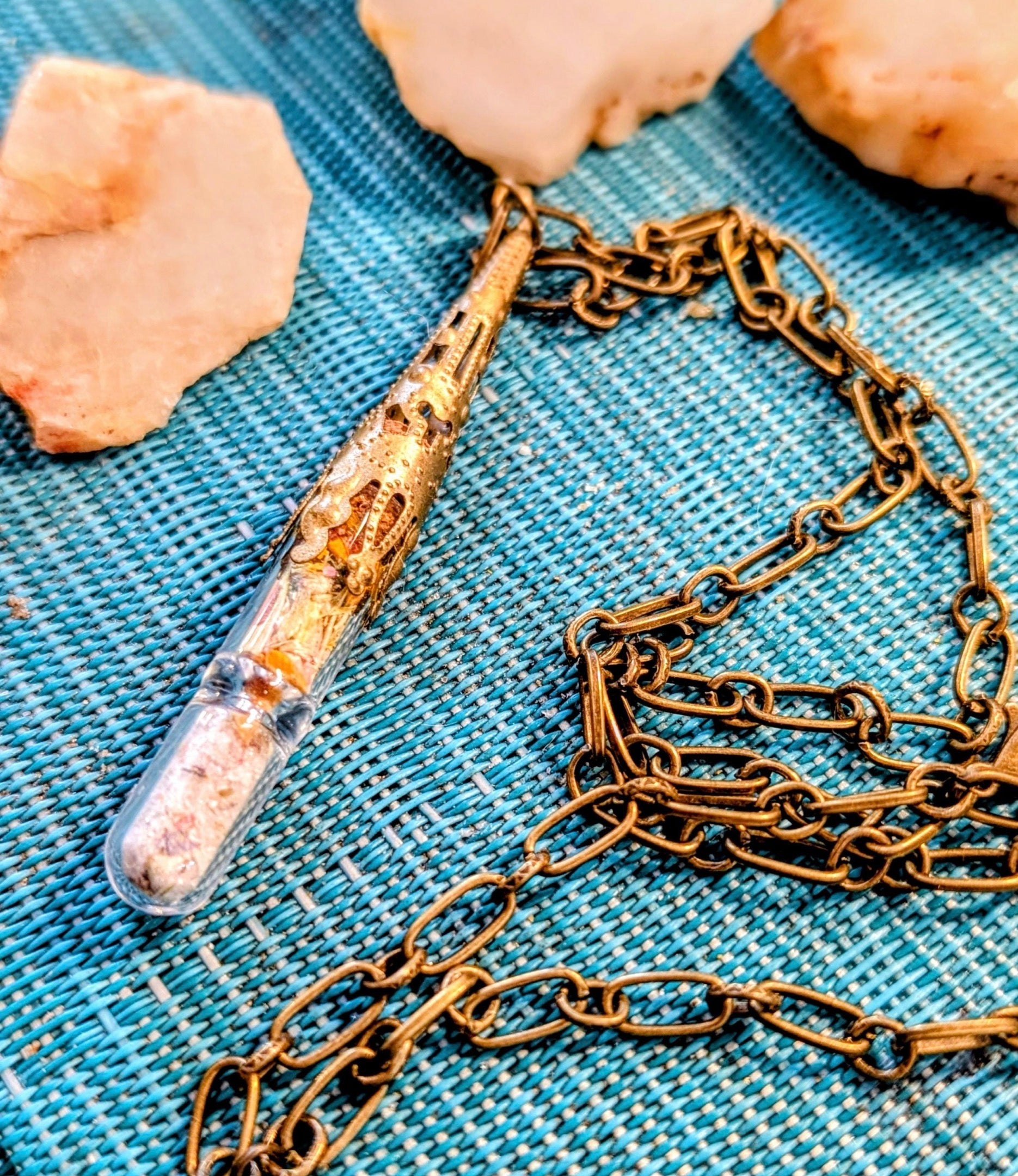 Unique Handcrafted Large Medicine Woman Floral Necklace with Quartz and Colorado Wildflowers (Copy)