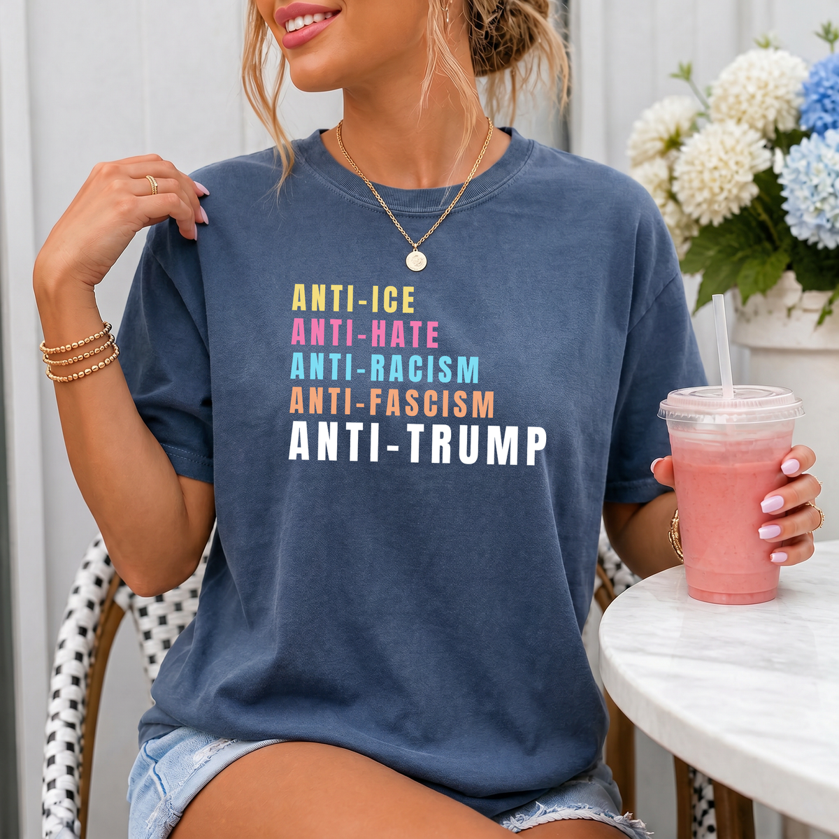Anti-ICE Anti-Hate Anti-Racism Anti-Fascism Anti-Trump Shirt