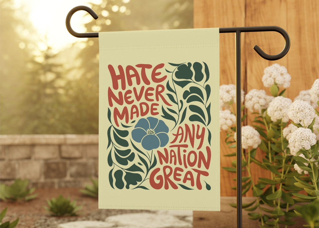 Garden flag with &