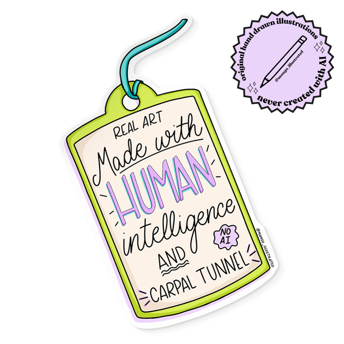 Art Made With Human Intelligence sticker