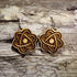 Handcrafted atom wooden dangle earrings featuring a classic atomic model with orbiting electrons. Lightweight laser-cut wooden earrings with hypoallergenic .925 sterling silver hooks, perfect for scientists, chemistry teachers, physics students, STEM enthusiasts, laboratory professionals, and science lovers.