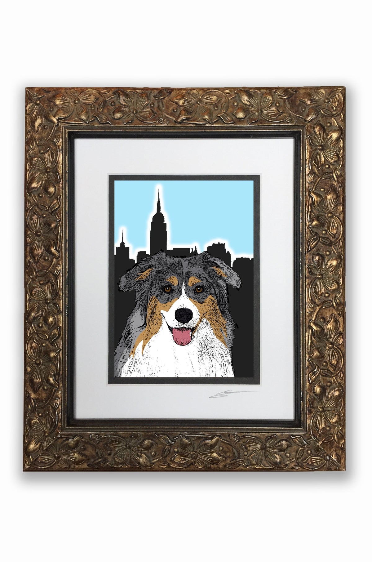 Aussie Shepherd Pupart Portrait
