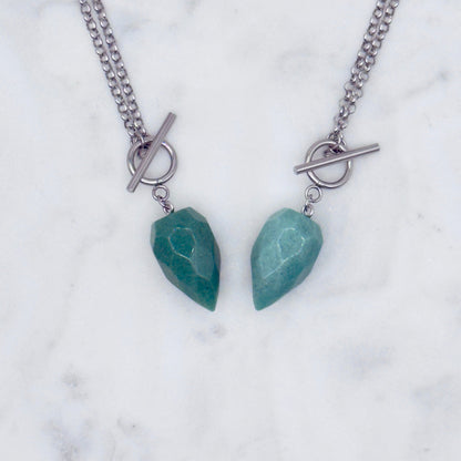 Silver Crystal Pendulum Necklace