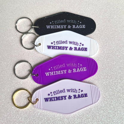 Four keychains with &