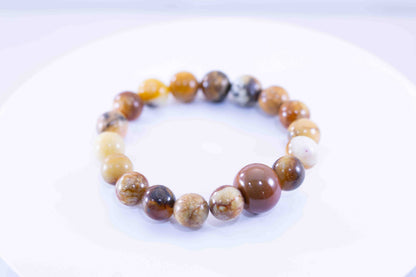 Rare Guatemalan Red Jadeite Rondelle Bead Bracelet