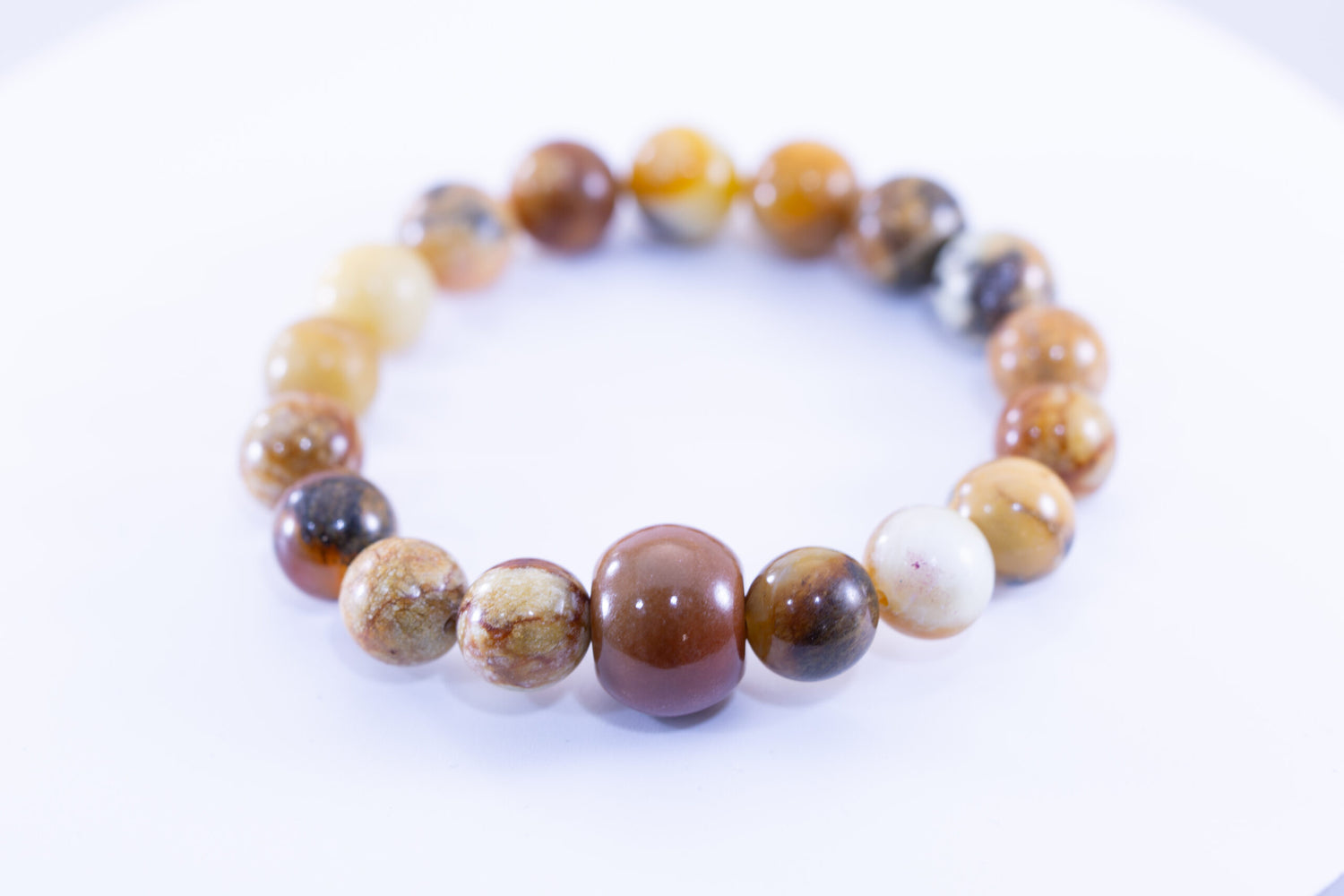 Rare Guatemalan Red Jadeite Rondelle Bead Bracelet