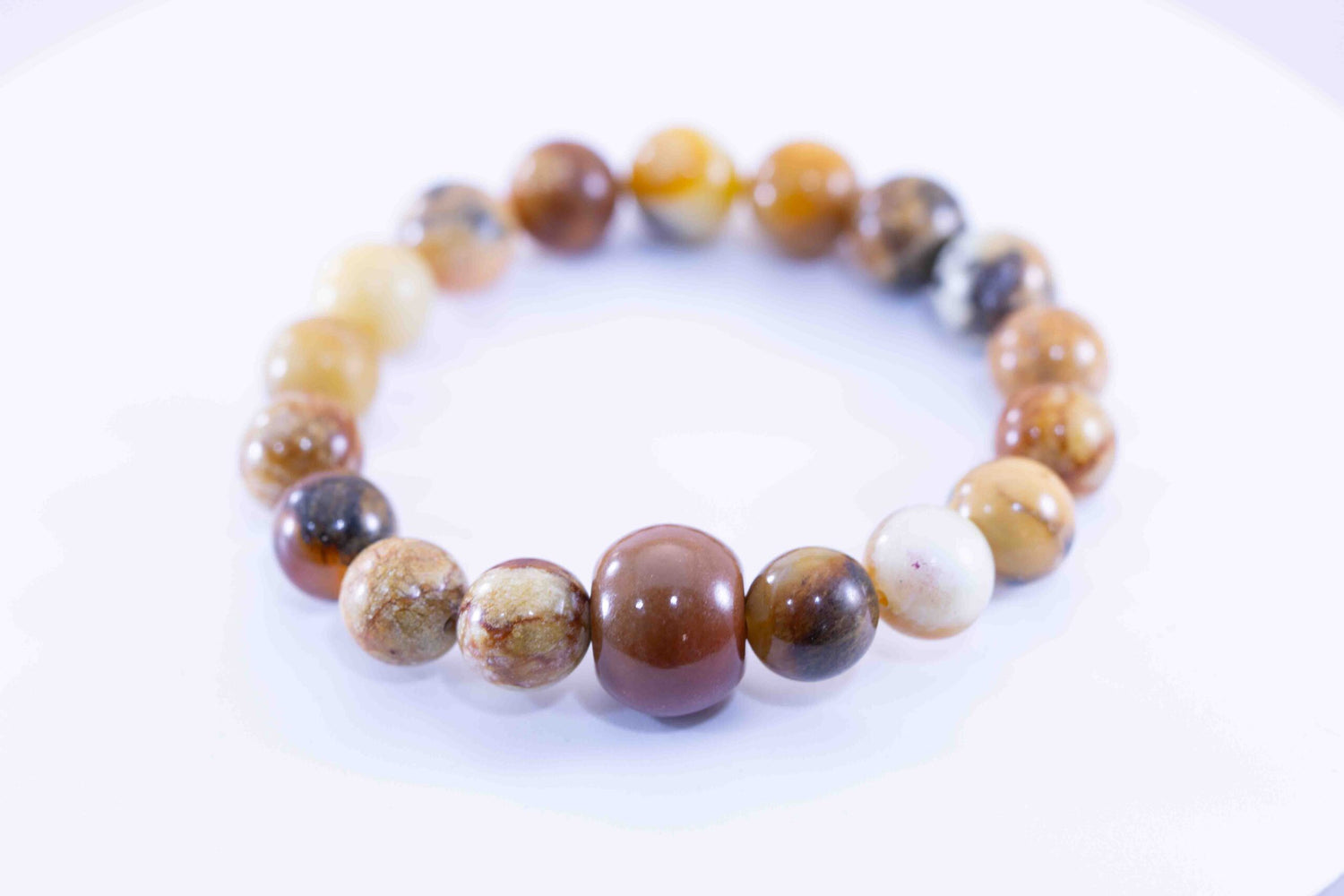 Rare Guatemalan Red Jadeite Rondelle Bead Bracelet