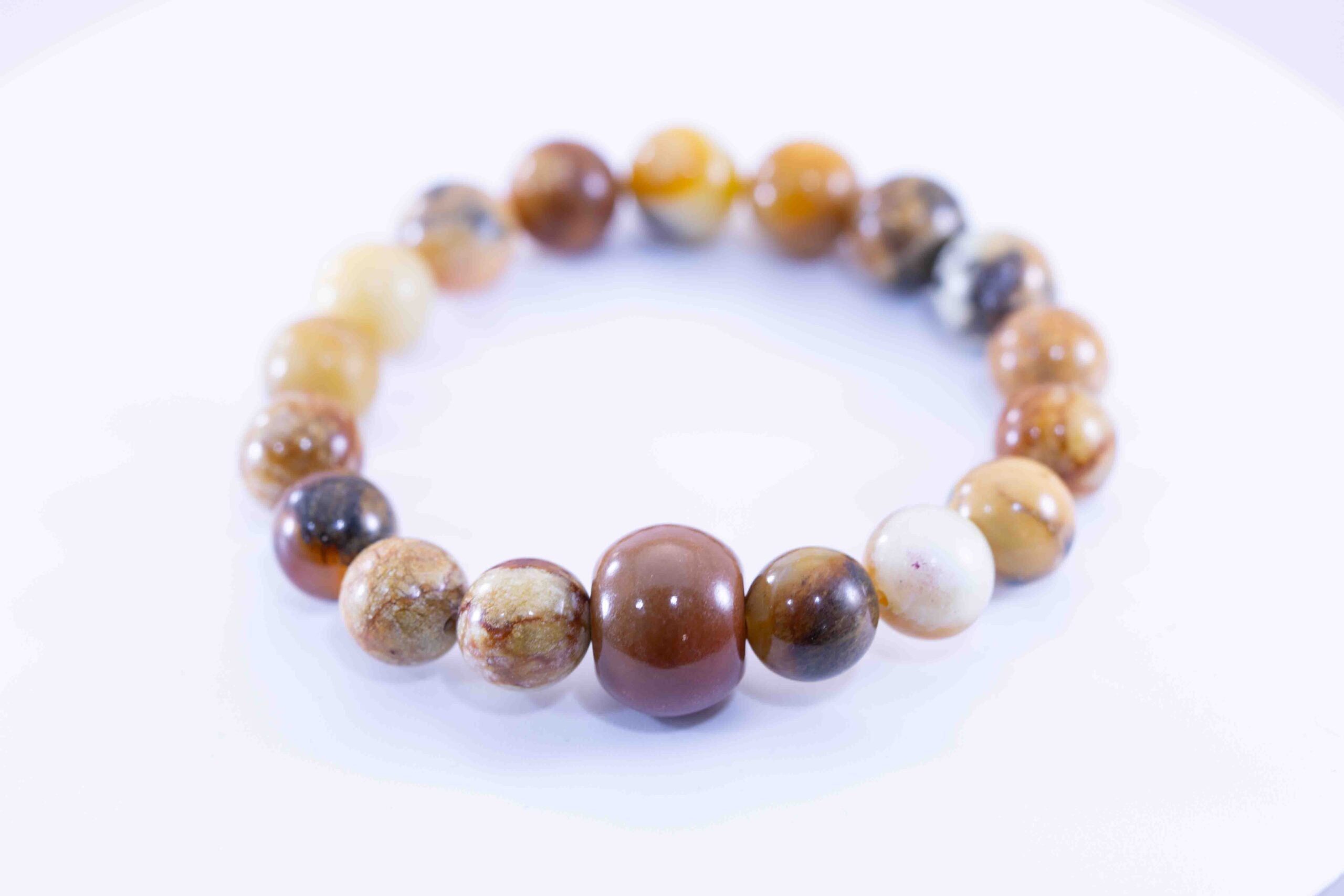 Rare Guatemalan Red Jadeite Rondelle Bead Bracelet