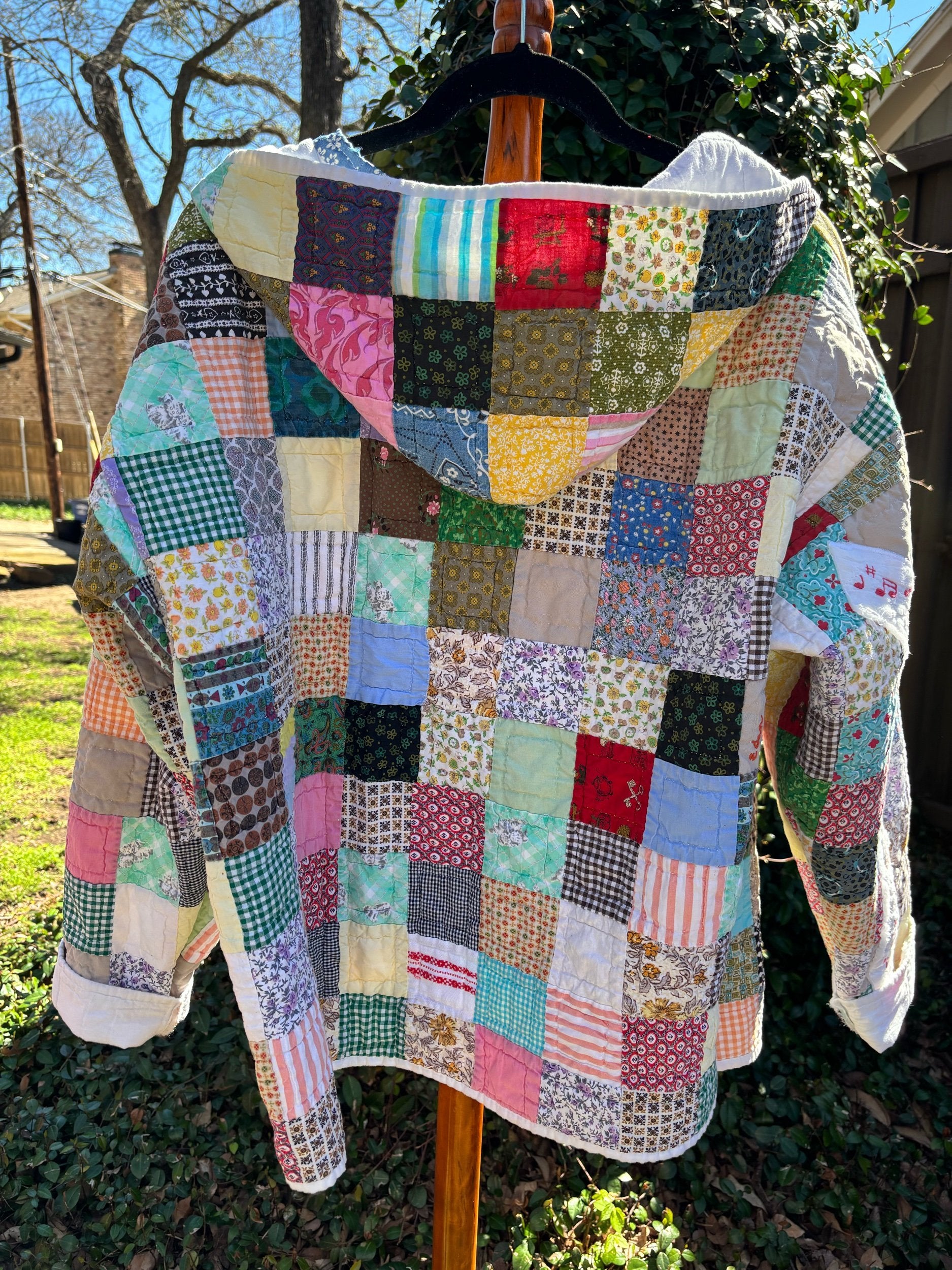 Mary Had a Little Quilt Reimagined Vintage Quilt Hoodie