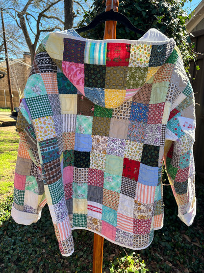 Mary Had a Little Quilt Reimagined Vintage Quilt Hoodie