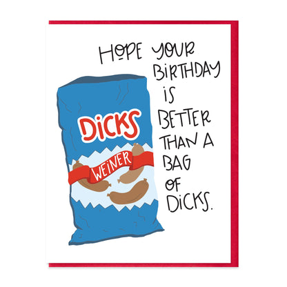 BAG OF D  - FUNNY ILLUSTRATED GREETING CARD