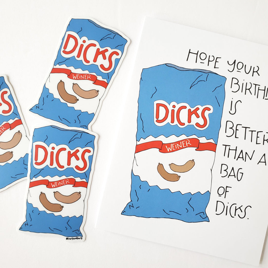 BAG OF D ILLUSTRATED 3X3 VINYL STICKER