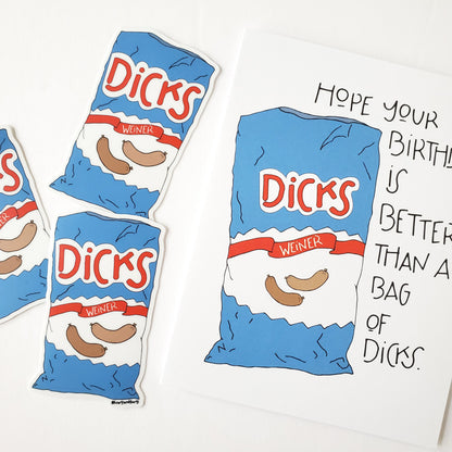 BAG OF D ILLUSTRATED 3X3 VINYL STICKER