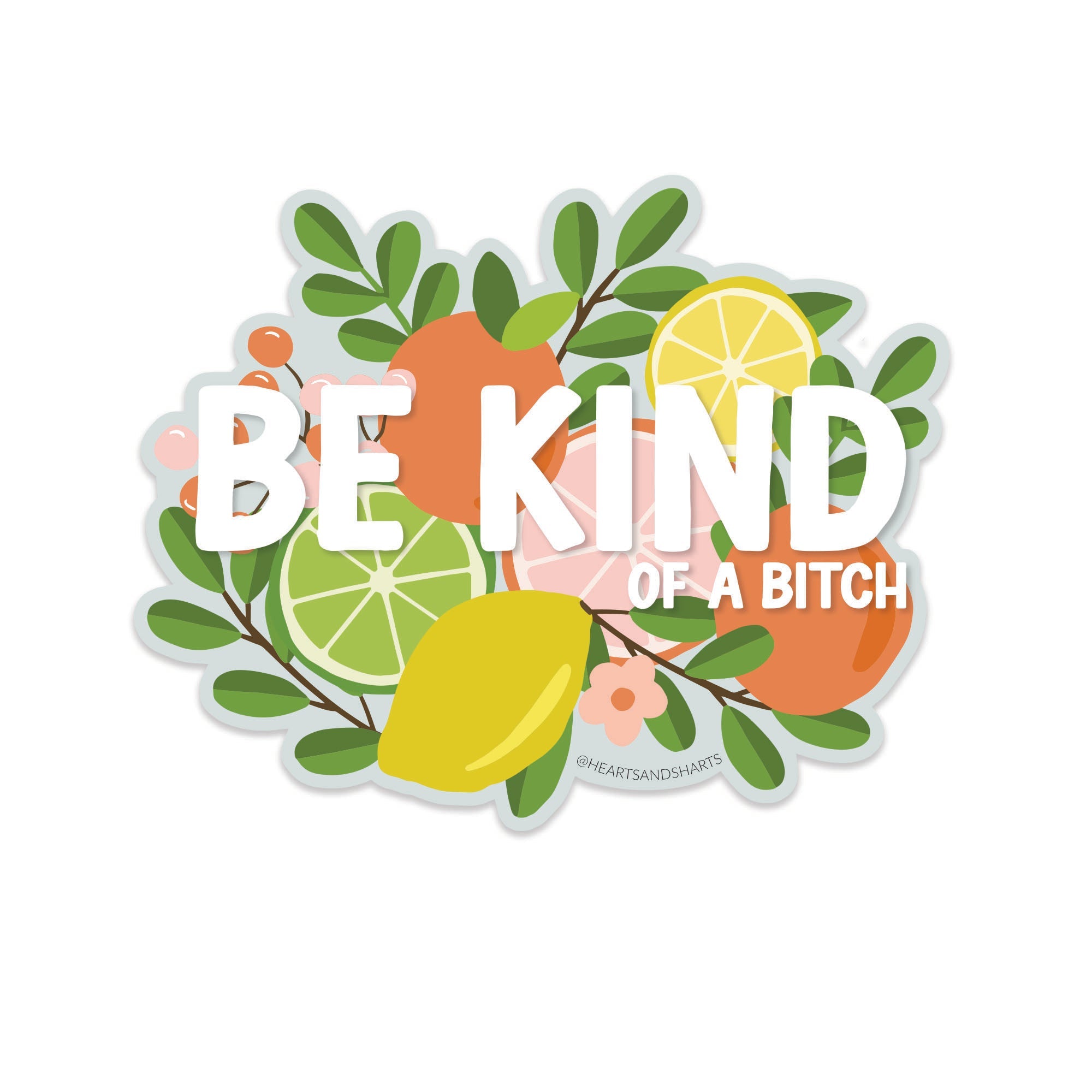 BE KIND FLORAL 3X3 ILLUSTRATED VINYL STICKER
