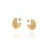 Gold fair trade petal hoop earrings, flat lay