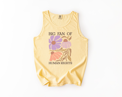 Big Fan of Human Rights Tank Top | Floral Progressive Tank