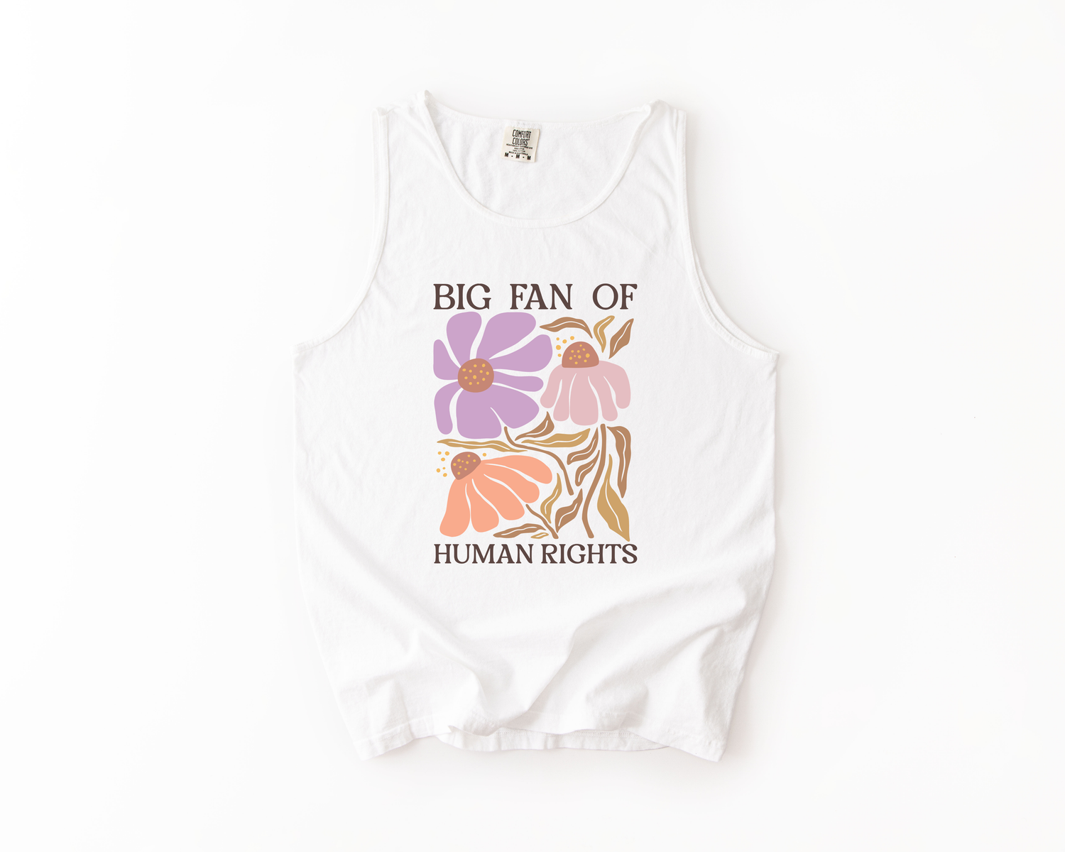 Big Fan of Human Rights Tank Top | Floral Progressive Tank