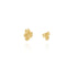 Gold floral bouquet earrings, flat lay, earrings handmade fair trade chicago 
