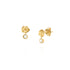 Ethically made gold flower and pearl earrings, flat lay
