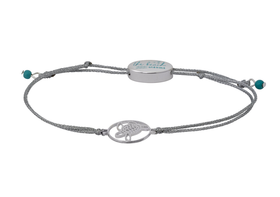 bald head island sea turtle slider bracelet silver