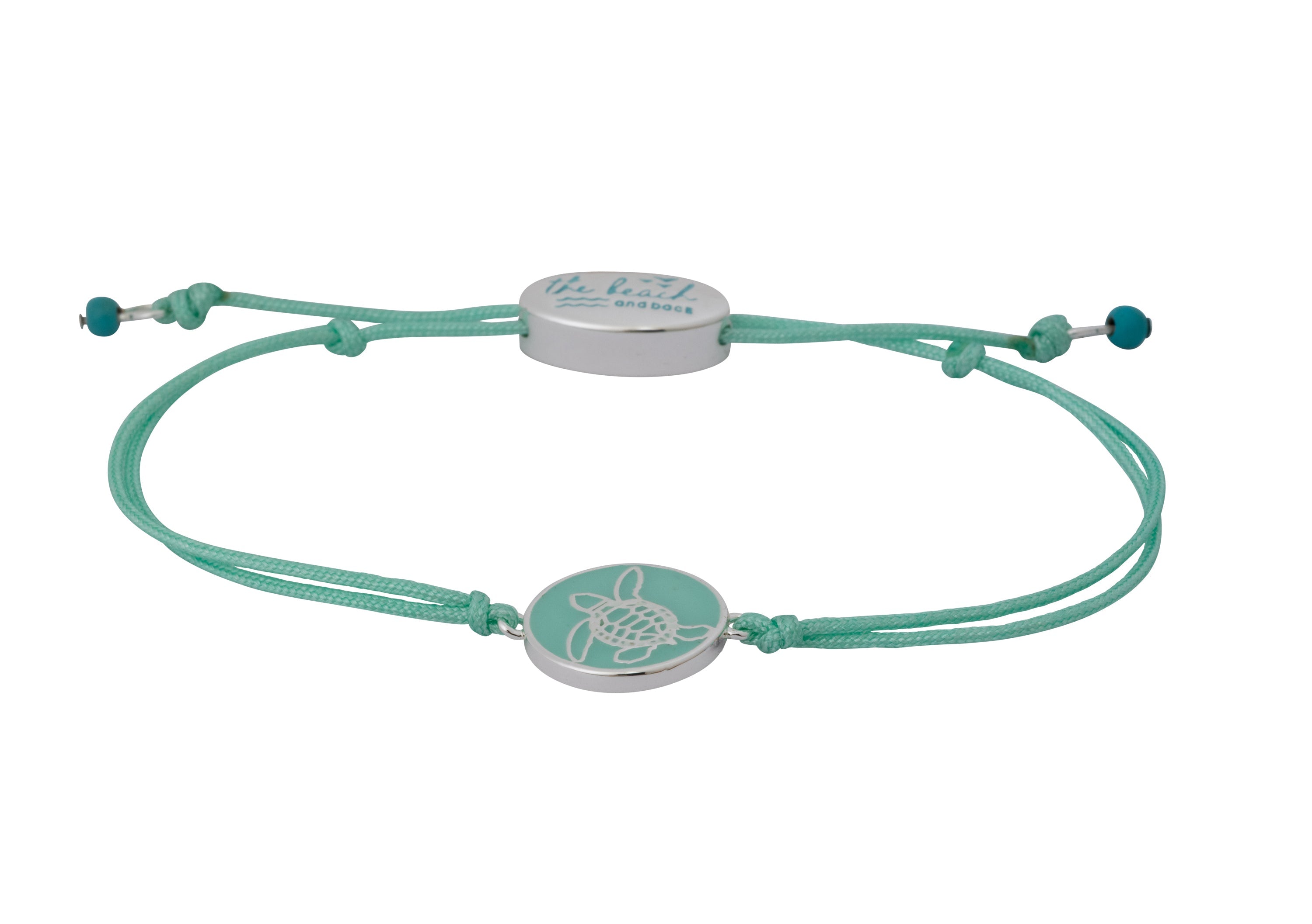 bald head island sea turtle coin slider bracelet mint silver