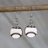 Hand-painted wooden baseball dangle earrings with classic sports ball design and hypoallergenic sterling silver hooks, lightweight baseball statement jewelry earrings for players, fans, and baseball moms