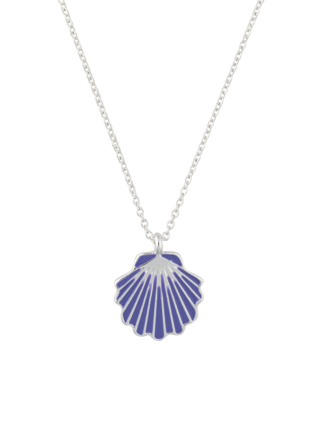 seaside lavender seashell pendant necklace