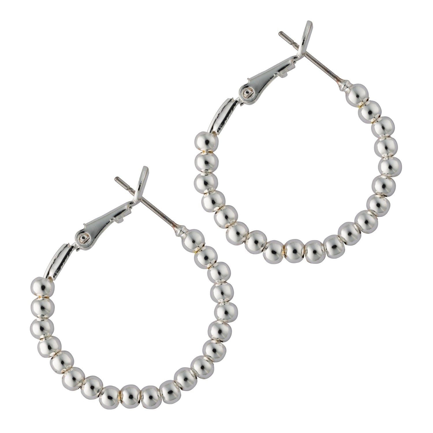 seaside silver bead hoop earring
