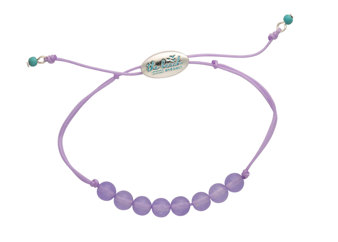seaside lavendar beaded slider bracelet
