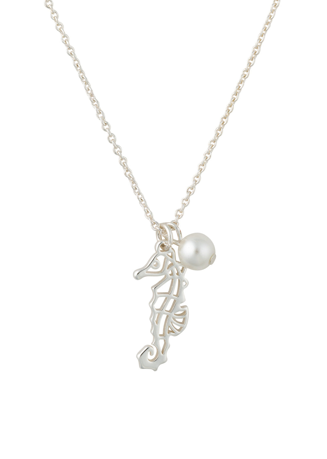 mattapoisett mini seahorse necklace silver