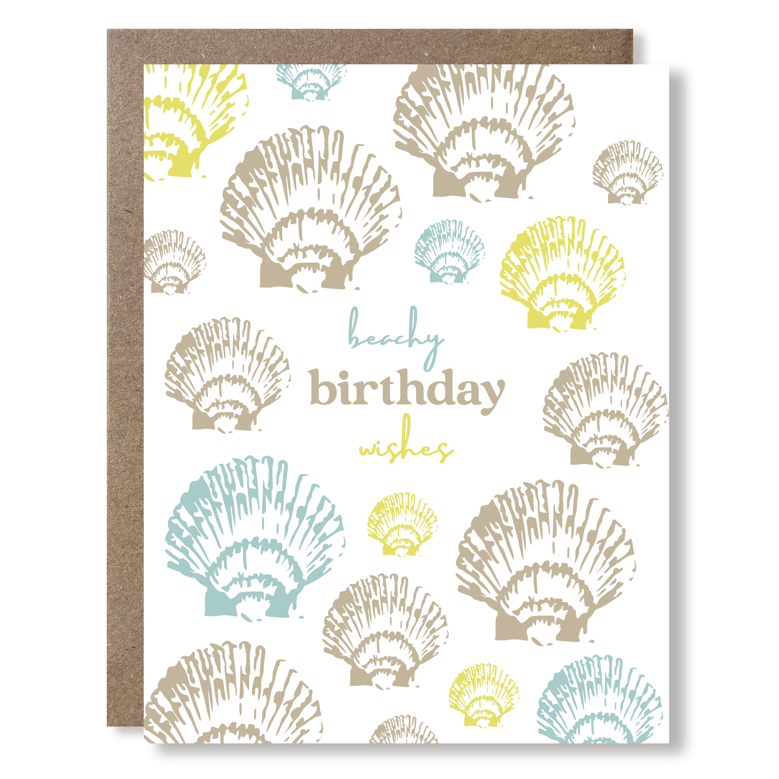 Greeting card with shell pattern and &