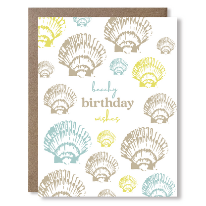 Greeting card with shell pattern and &