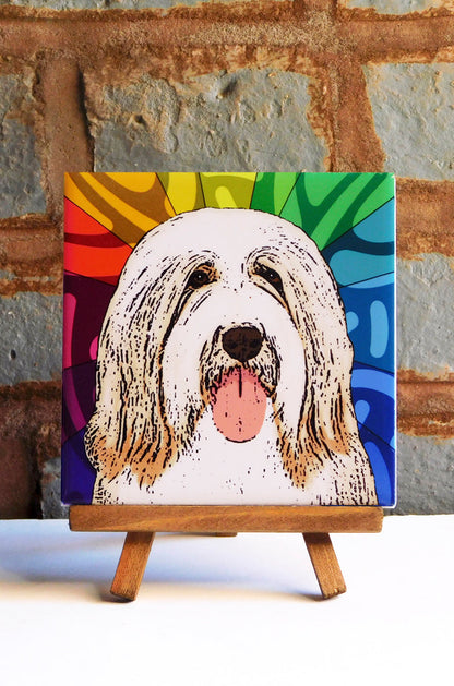 Bearded Collie Ceramic Art Tile