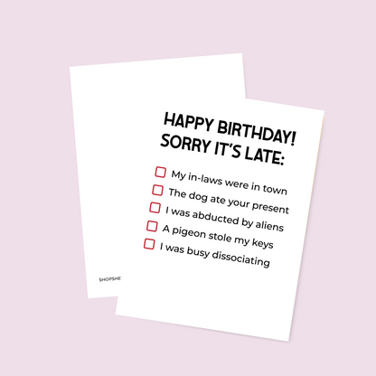 Belated Birthday Card