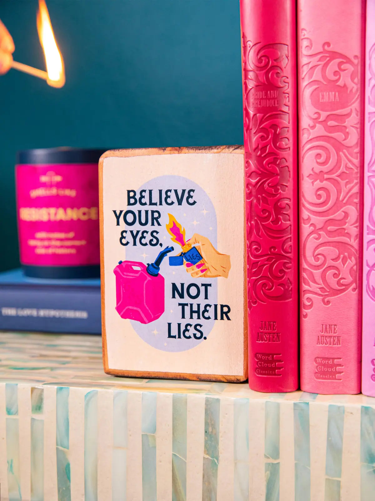 Protest Art Series, Single Wood Bookend