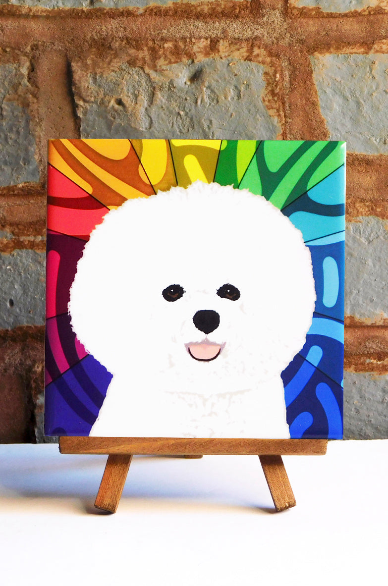 Bichon Frise Ceramic Art Tile